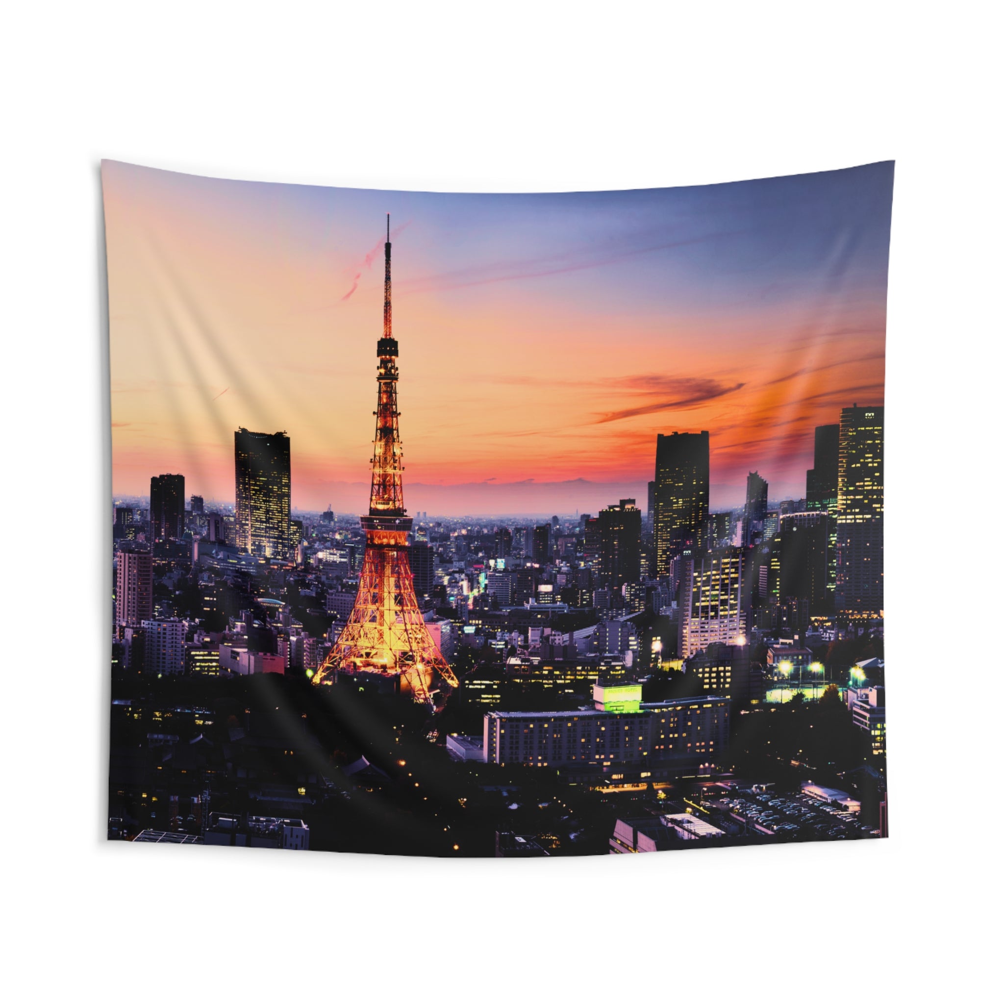 Tokyo Tower After Dusk | Noir City Tapestry
