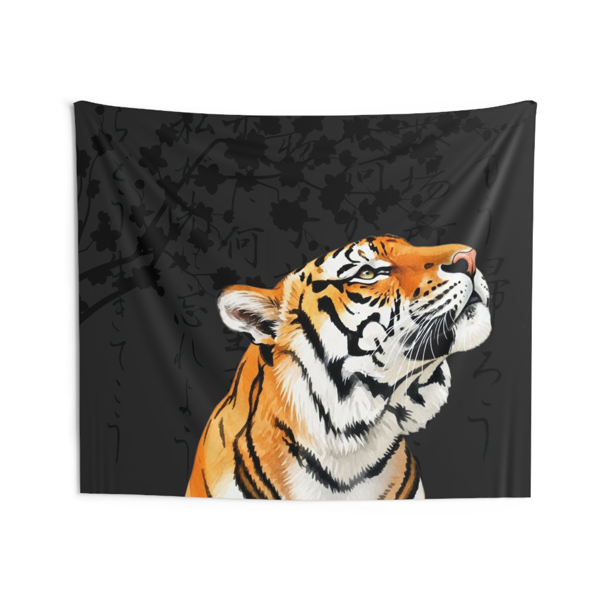 Crimson Ascension | Tiger & Cherry Blossom Tapestry