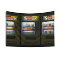 Japanese vending machines illuminated in the dark urban street wall tapestry